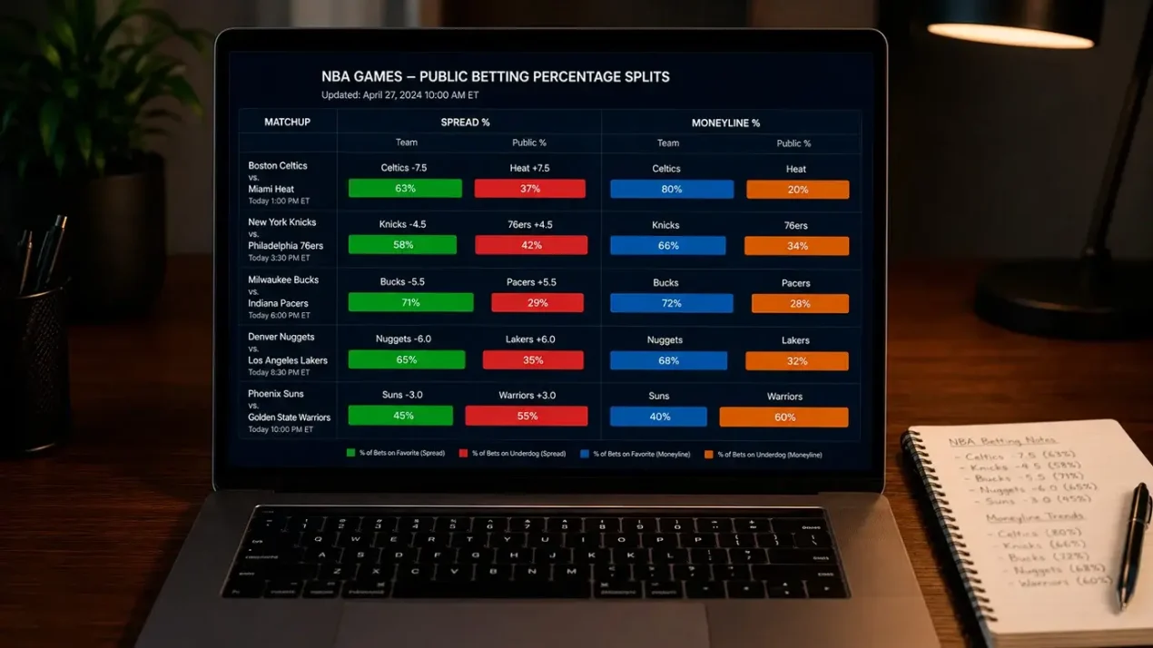 NBA Public Betting Percentages and Consensus Data